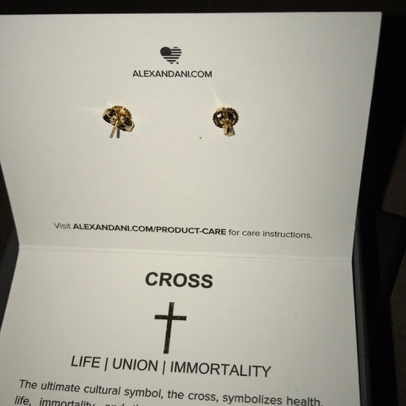 Alex and Ani gold cross earrings - Picture 2 of 5